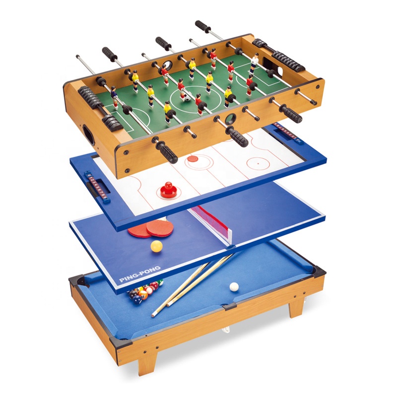 Table Tennis Games - 4-in-1 Mini-Spieltisch, Billard, Airhockey, Tischfußball, Tennis,