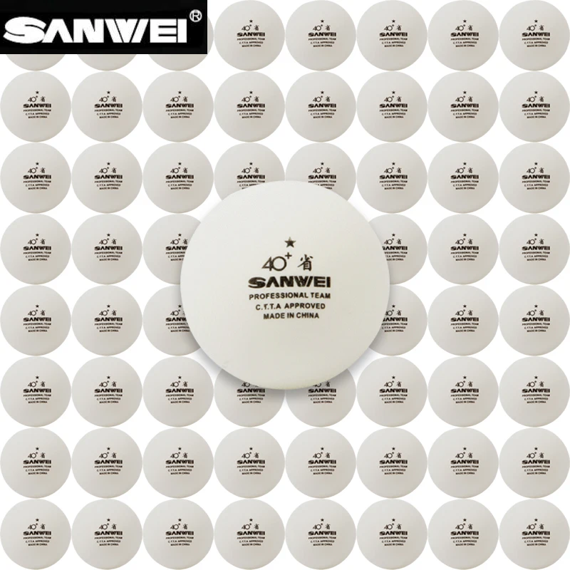 Table Tennis Usa Team - SANWEI 100 Stück/Packung 40+ Tischtennisbälle Weiß
