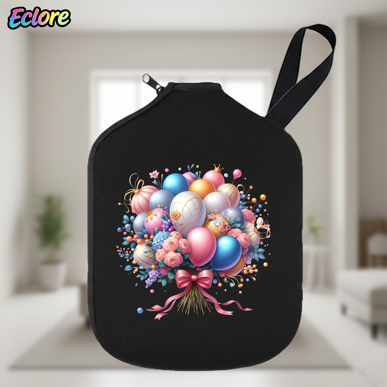 Table Tennis Games - Bunte Blumen-Ballon-Bouquet-Pickleball-Schlägerhülle, langlebiger Schutz, perfekt für