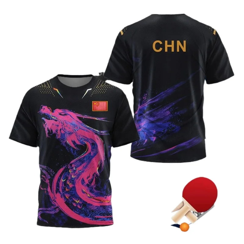 Table Tennis Match - CHINA Dragon Tischtennis Grafik-T-Shirt für Herren,
