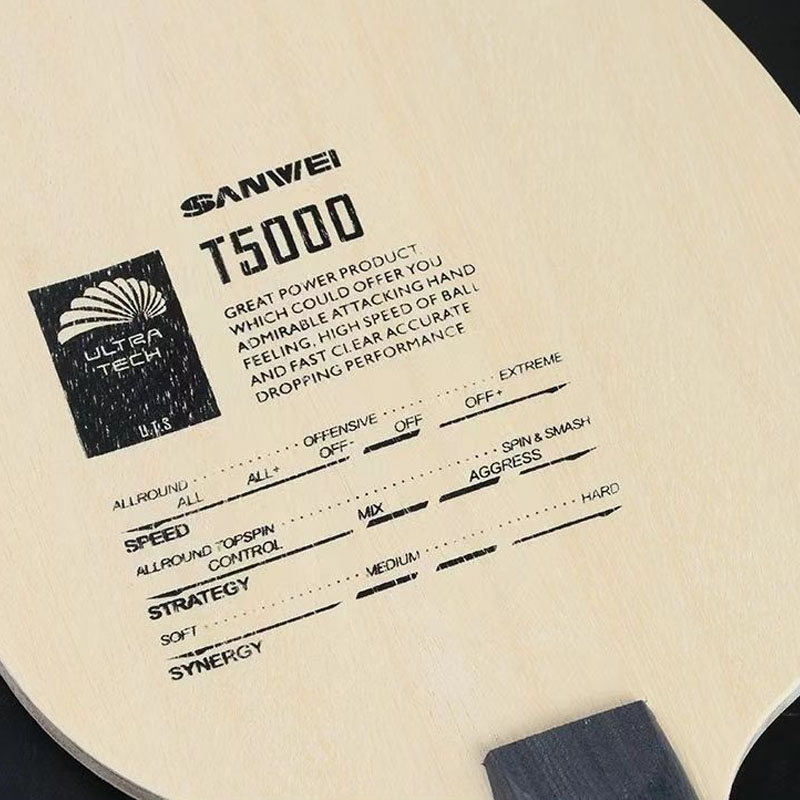 Table Tennis Eleven - Original Sanwei T5000 Tischtennisschläger, 5 Holz,