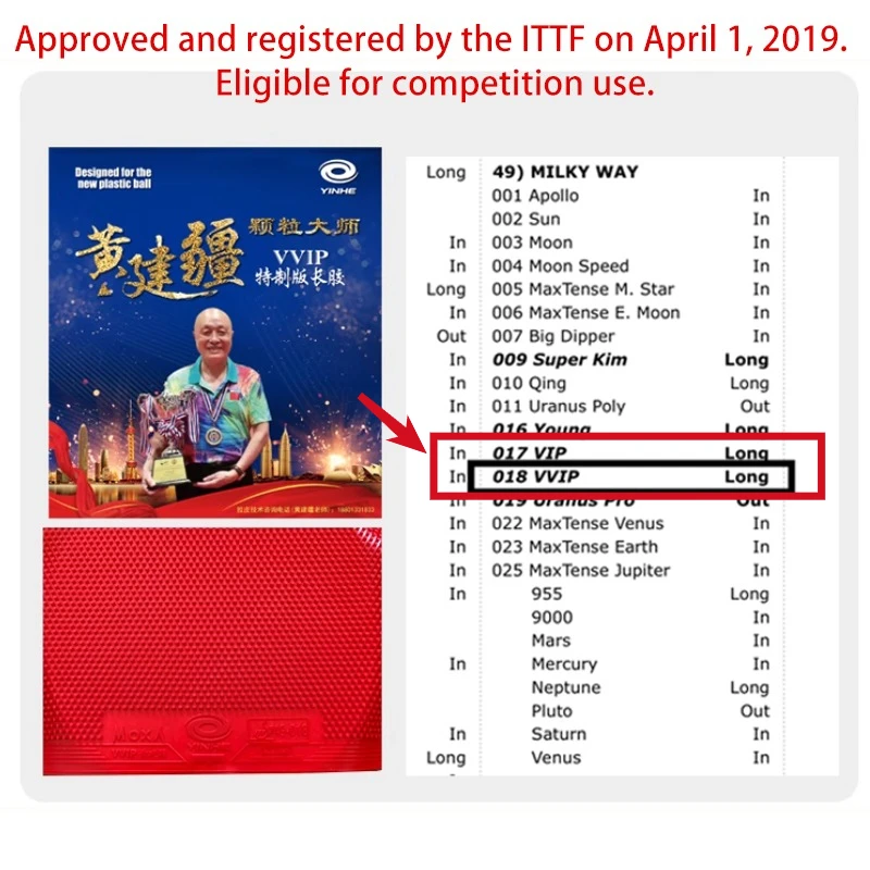 YINHE Huang Jianjiang VVIP Tis – Table Tennis Games Bewertung und Preis